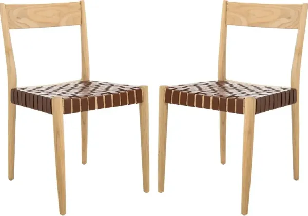 S/2 Vince Leather Dining Chairs