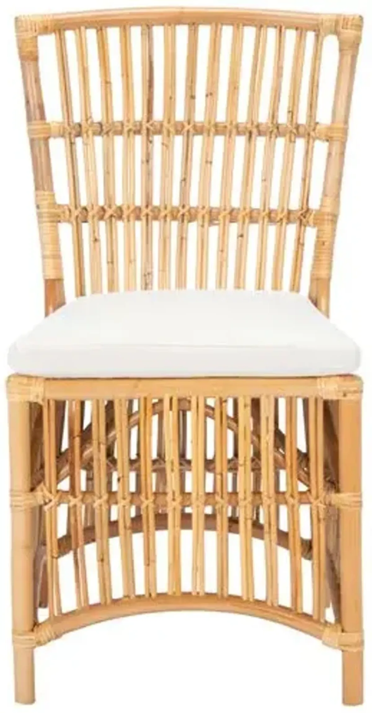 Set of 2 Ike Rattan Accent Chairs - Natural/White, Comfortable, Durable, Cushioned