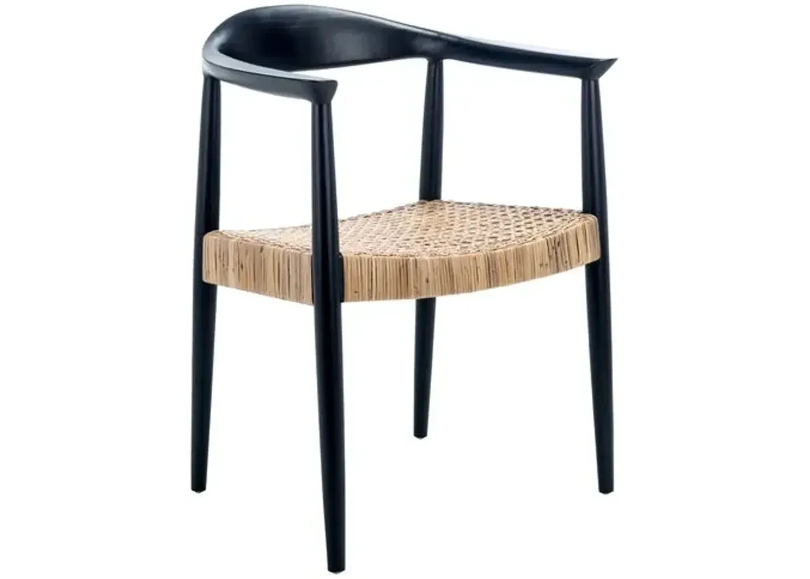 Francesca Rattan Armchair - Black/Natural - Beige