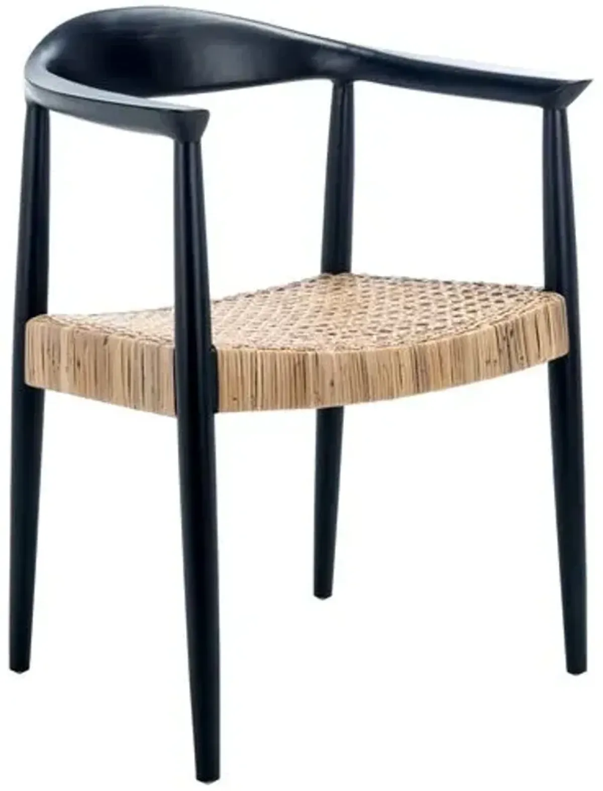 Francesca Rattan Armchair - Black/Natural - Beige