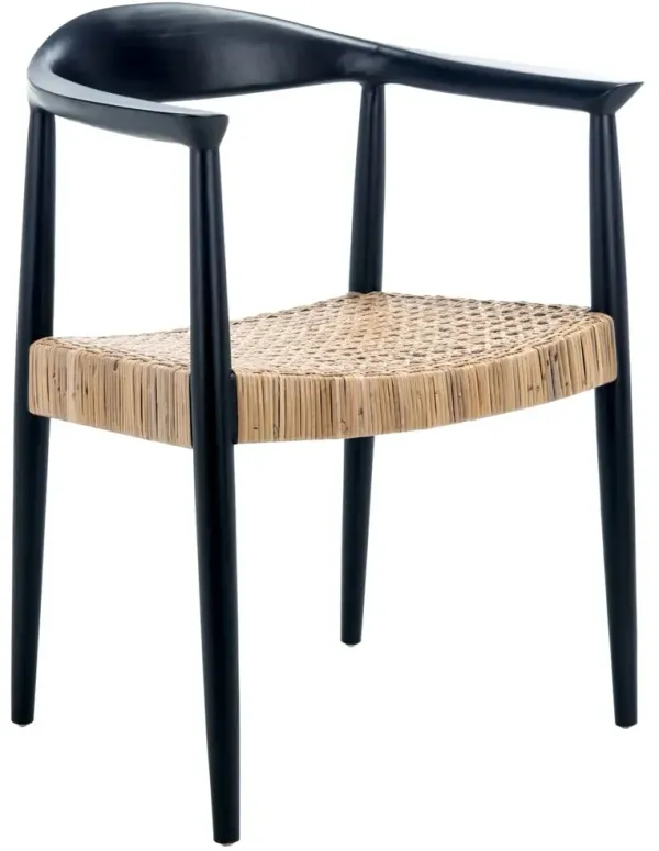 Francesca Rattan Armchair, Black/Natural
