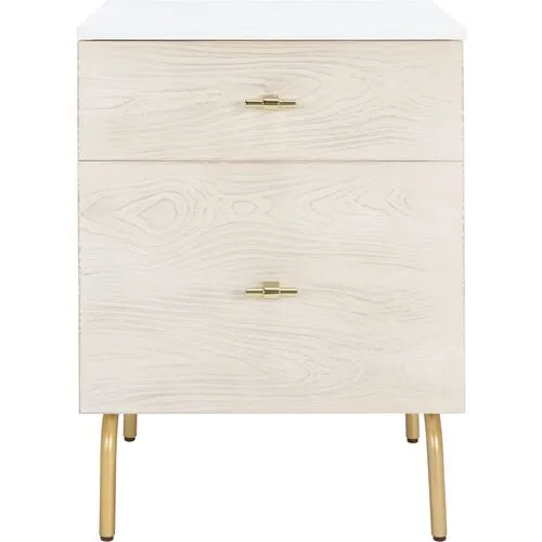 June 2-Drawer Nightstand - White