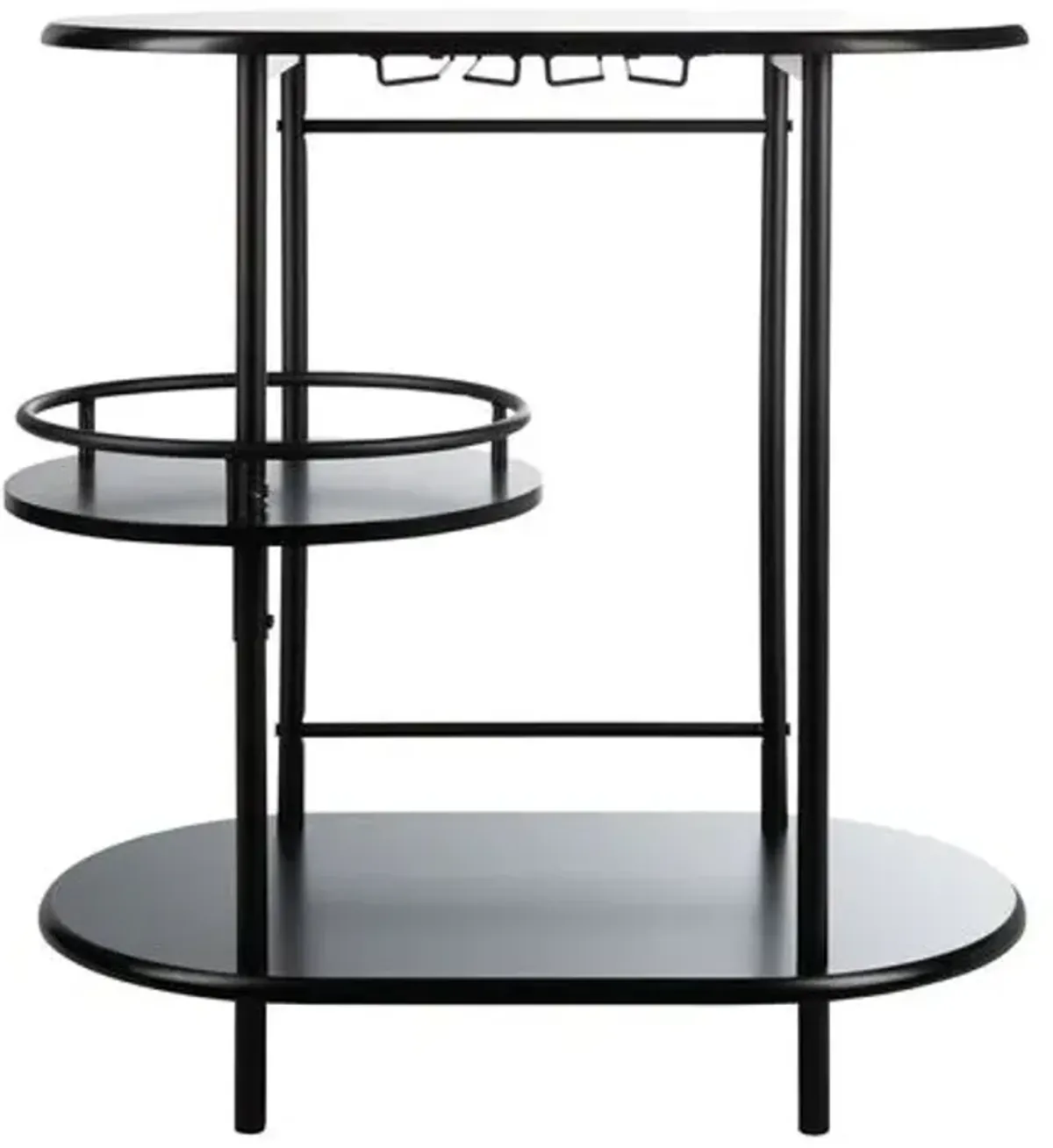 Margery 3-Tier Swivel Bar Table - Matte Black