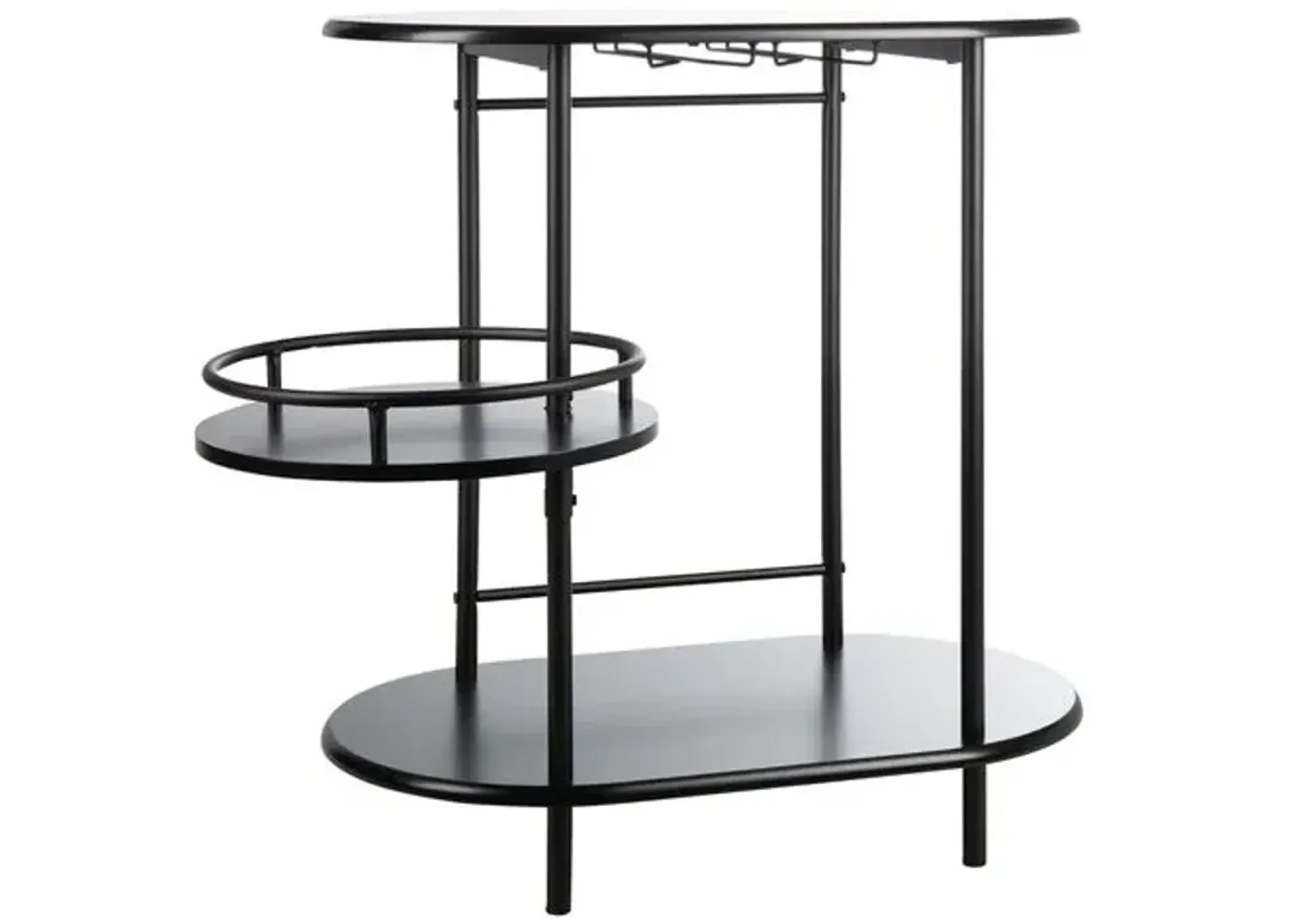 Margery 3-Tier Swivel Bar Table - Matte Black