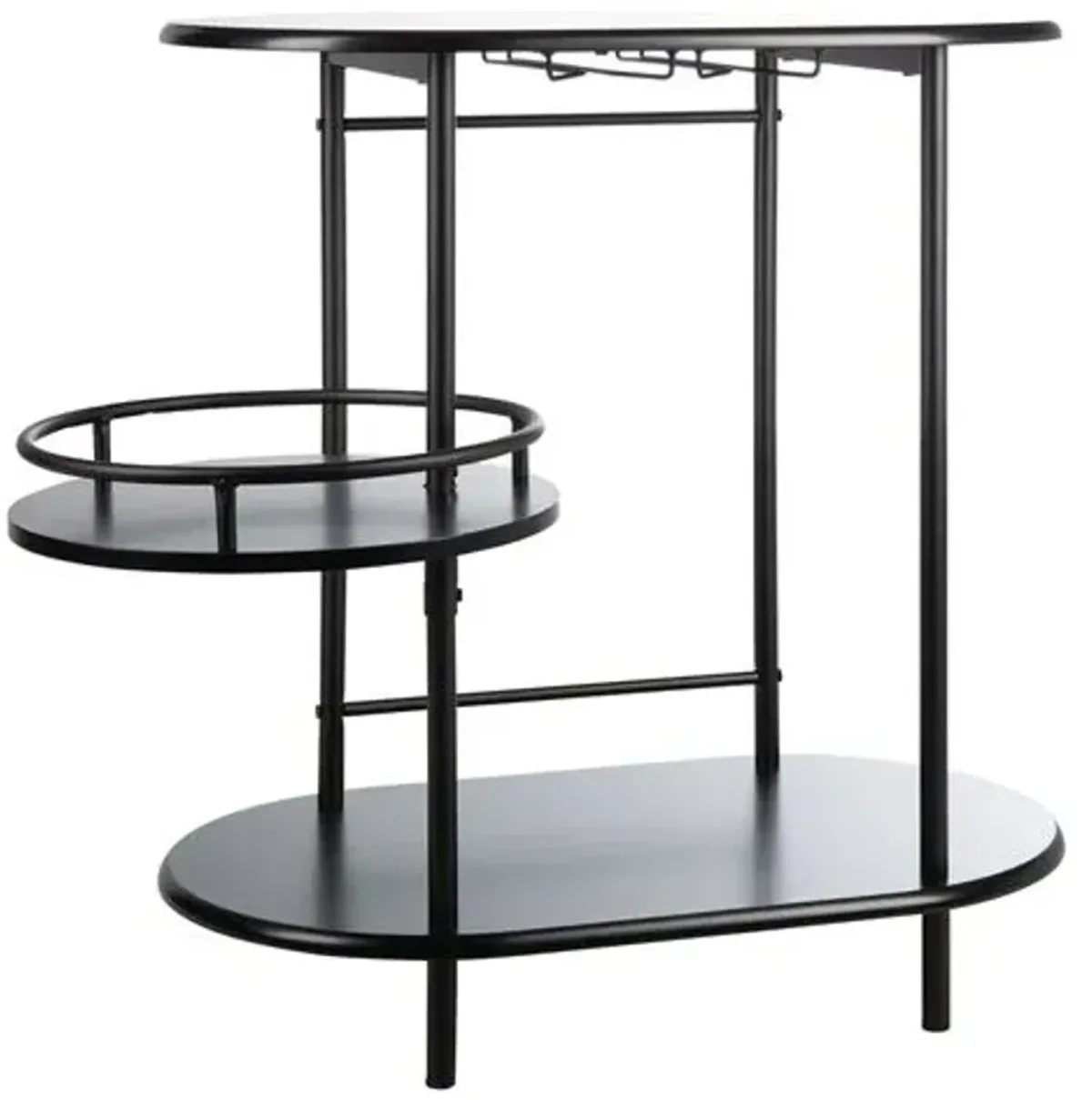 Margery 3-Tier Swivel Bar Table - Matte Black