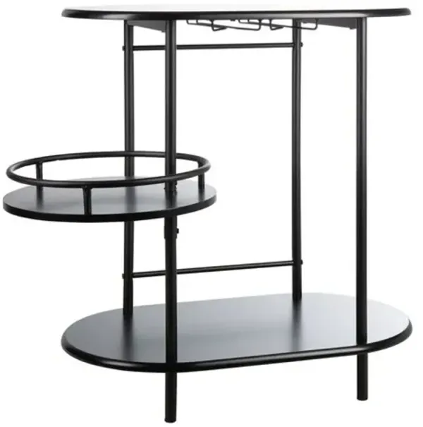 Margery 3-Tier Swivel Bar Table - Black