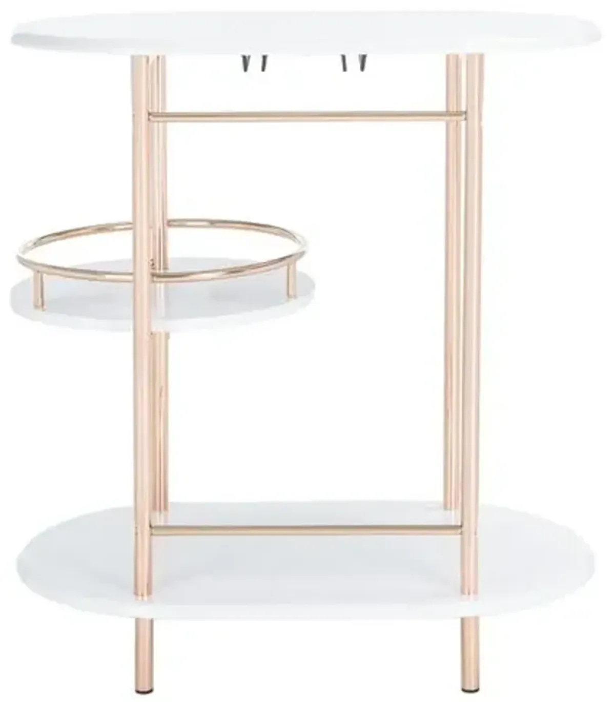 Margery 3-Tier Swivel Bar Table - White/Gold