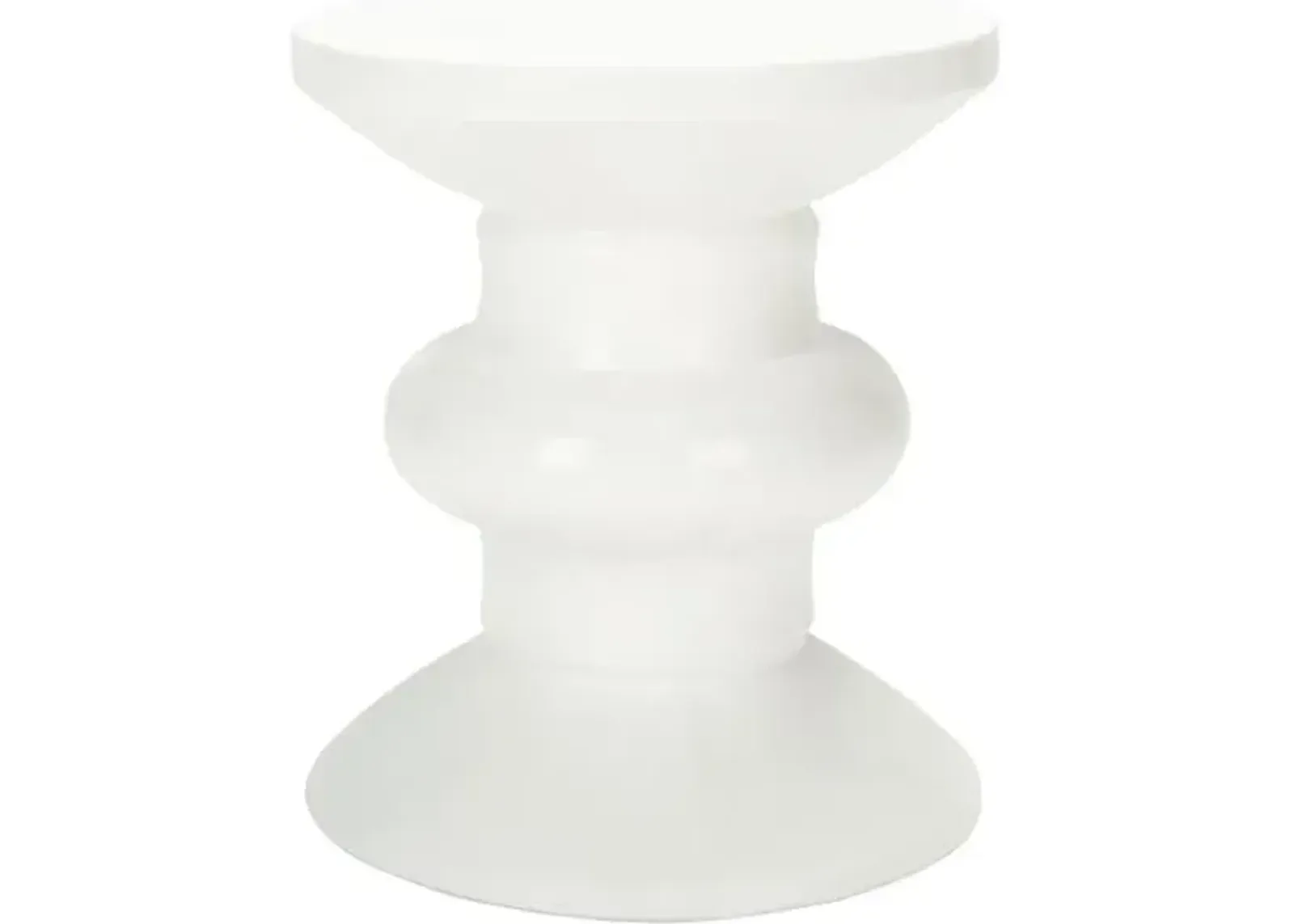 Mark Concrete Accent Stool - Ivory - White