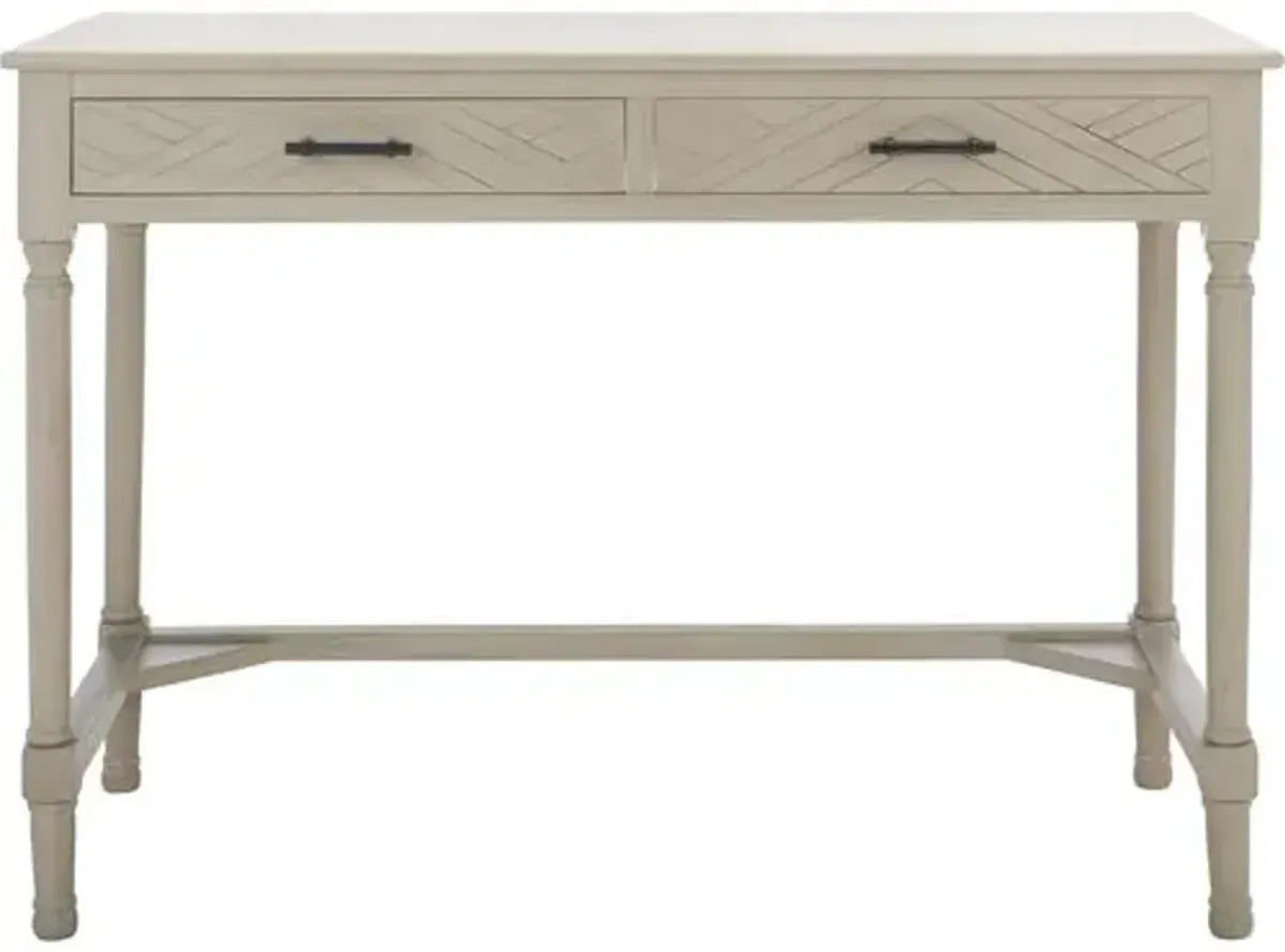 Emma 2-Drawer Desk - Taupe - Beige