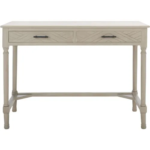 Emma 2-Drawer Desk - Taupe - Beige