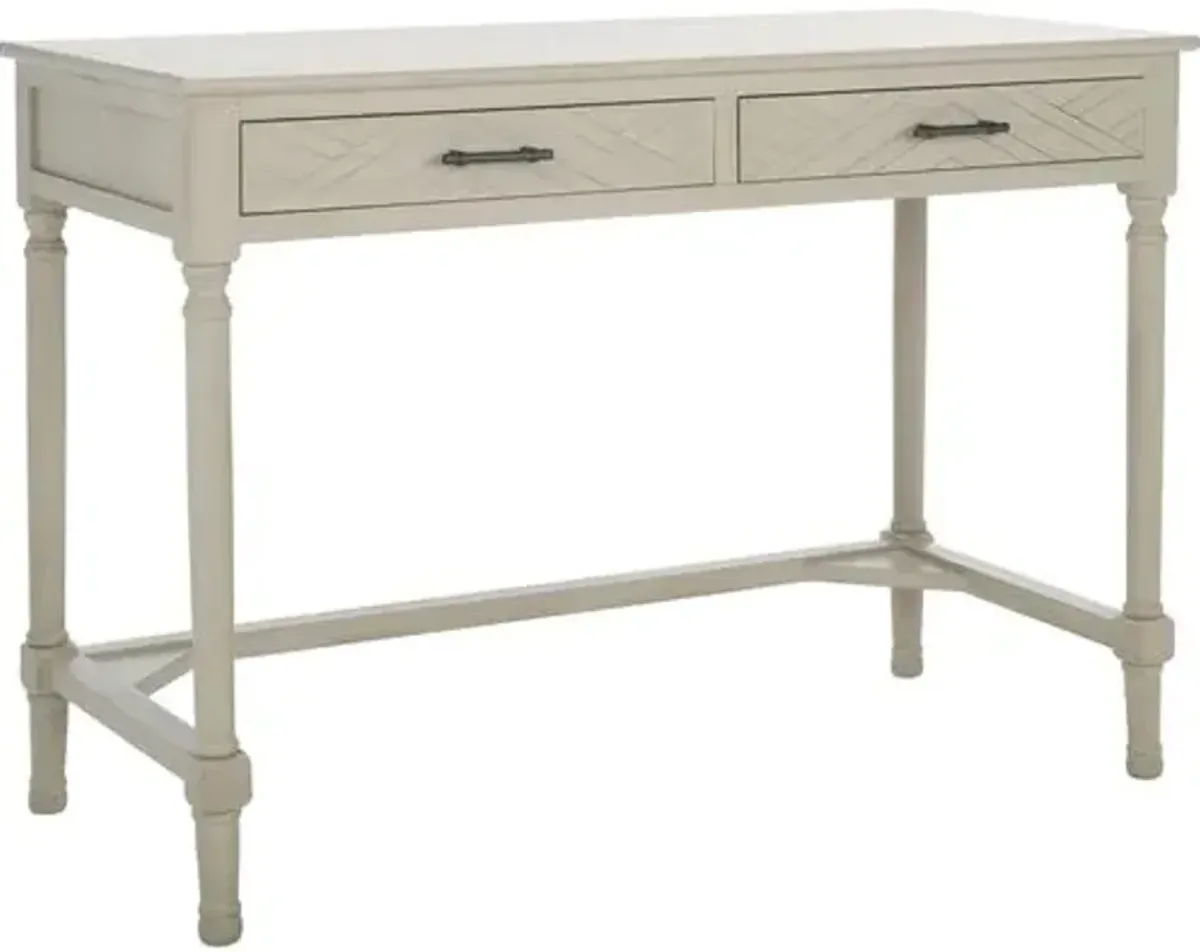 Emma 2-Drawer Desk - Taupe - Beige