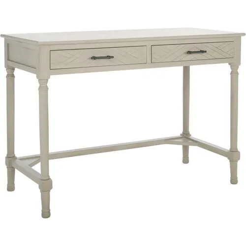 Emma 2-Drawer Desk - Taupe - Beige