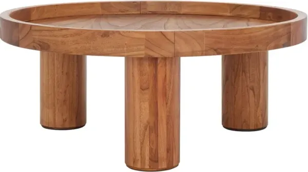Quentin 3-Leg Round Coffee Table, Natural