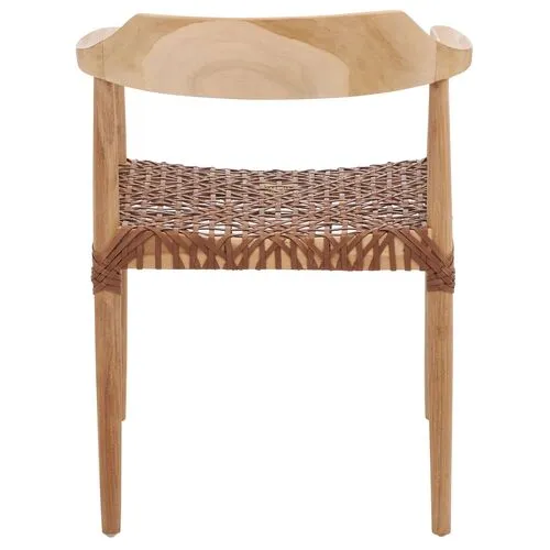 Francesca Leather Accent Chair - Cognac - Green, Comfortable, Durable