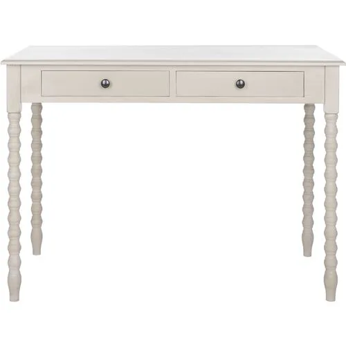 Evelina 2-Drawer Desk - Taupe - Beige