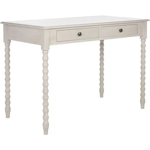 Evelina 2-Drawer Desk - Taupe - Beige