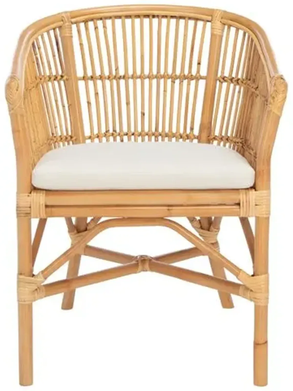 Evelyn Rattan Accent Chair - White, Comfortable, Durable, Cushioned