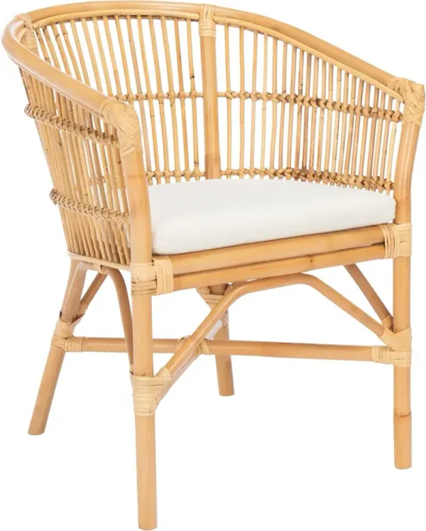 Evelyn Rattan Accent Chair, White