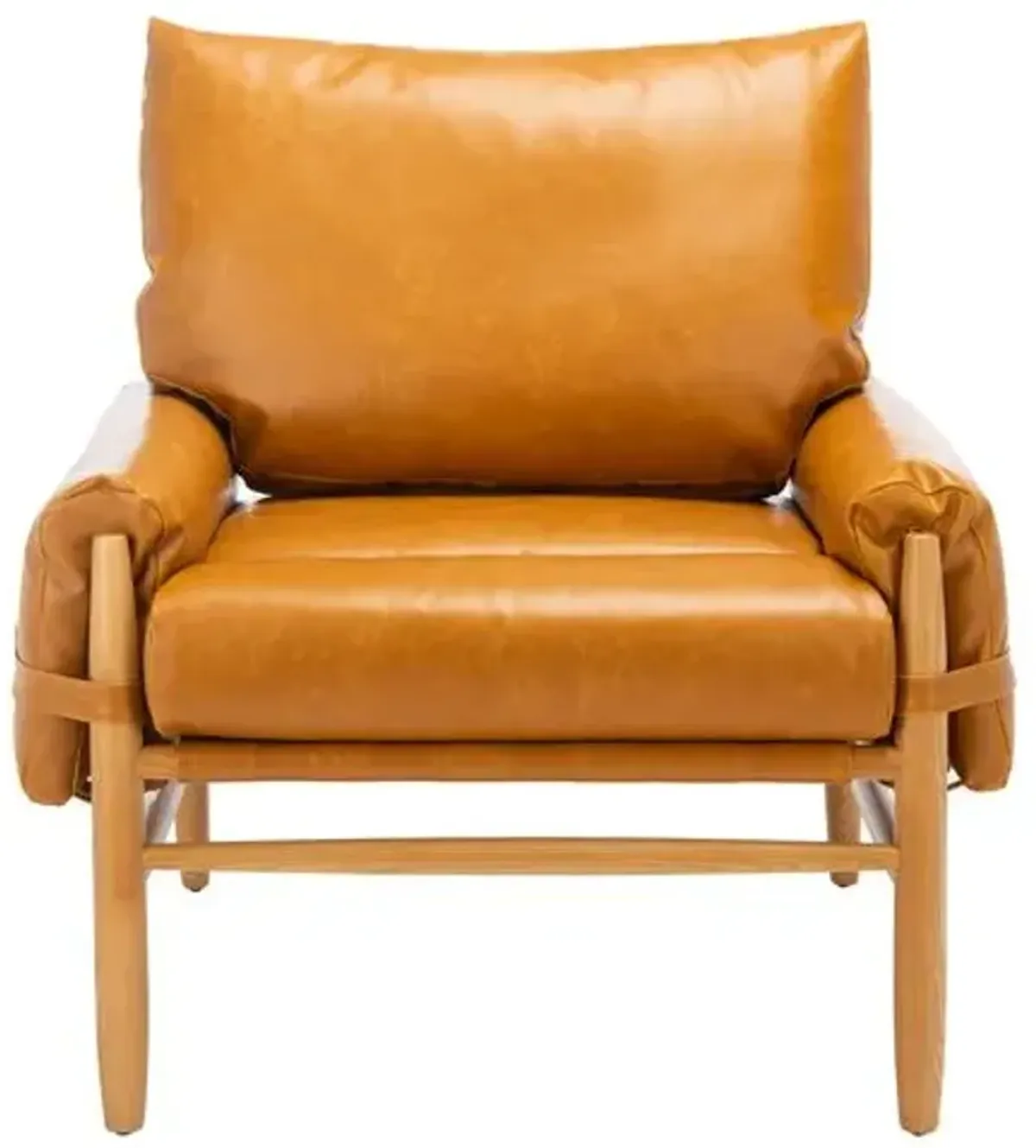 Wilson Armchair - Caramel Faux Leather - Brown