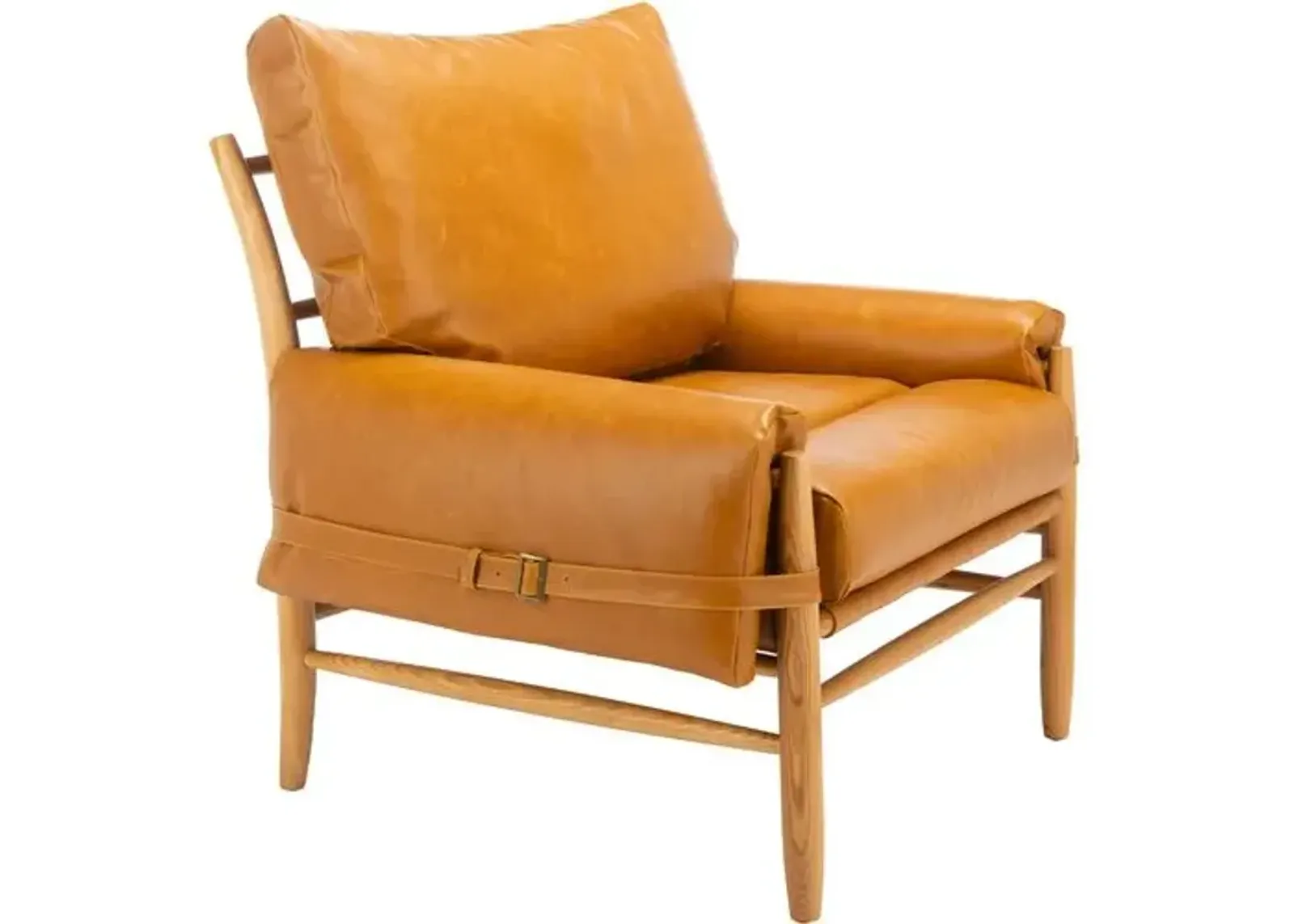 Wilson Armchair - Caramel Faux Leather - Brown