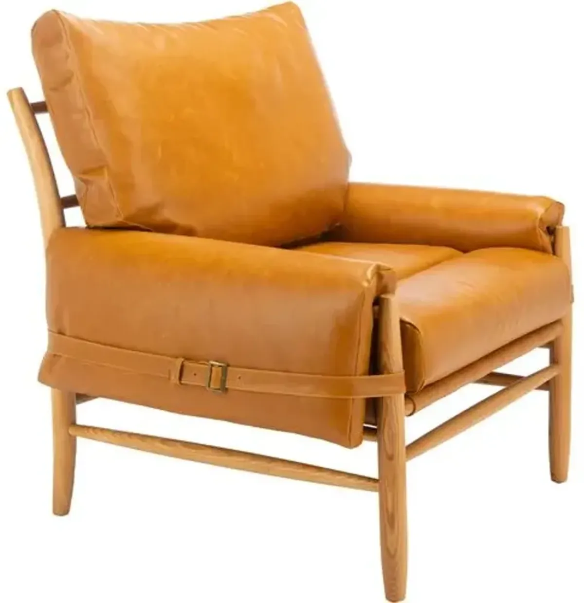 Wilson Armchair - Caramel Faux Leather - Brown