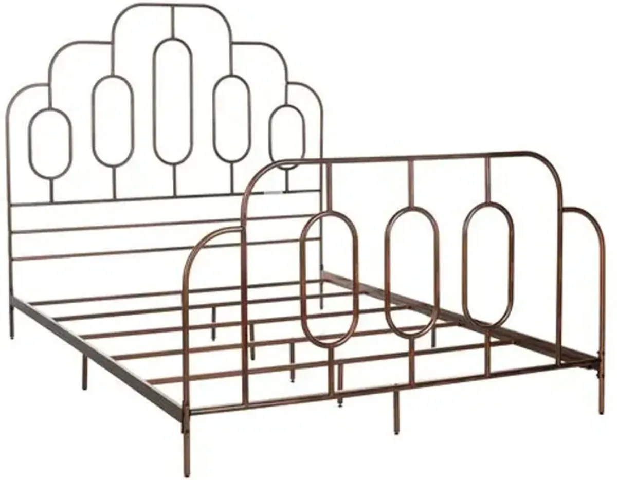 Sammie Retro Bed - Antique Bronze - Brown