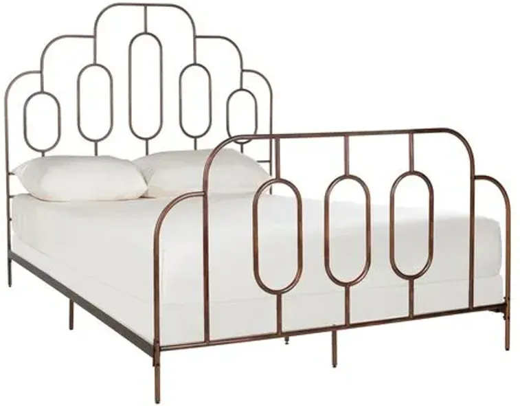 Sammie Retro Bed - Antique Bronze - Brown