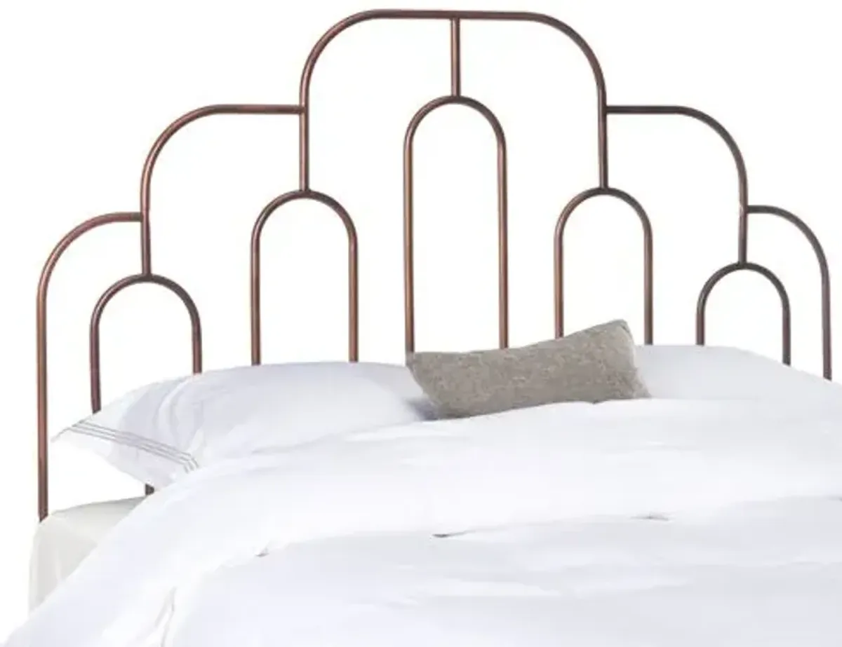 Sammie Metal Retro Headboard - Antique Bronze - Brown