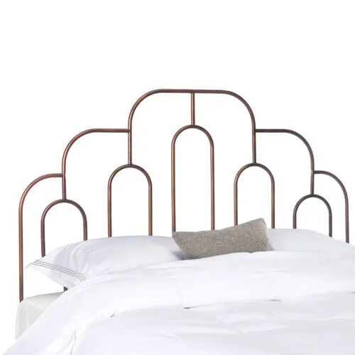 Sammie Metal Retro Headboard - Antique Bronze - Brown