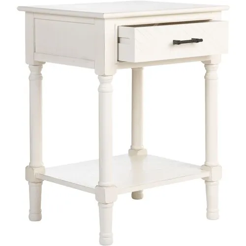 Genie 1-Drawer Accent Table - Distressed White - 26H x 19W x 15.75D in