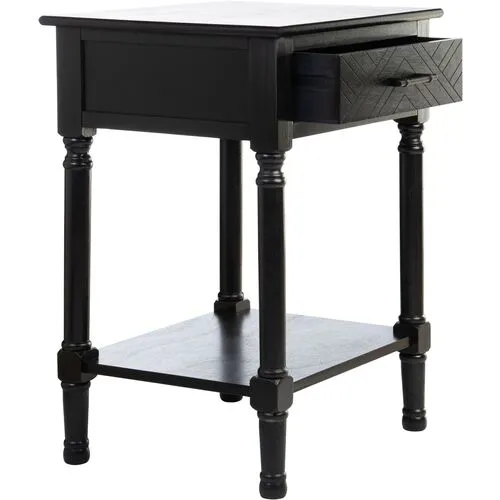 Genie 1-Drawer Accent Table - Black - 26H x 19W x 15.75D in