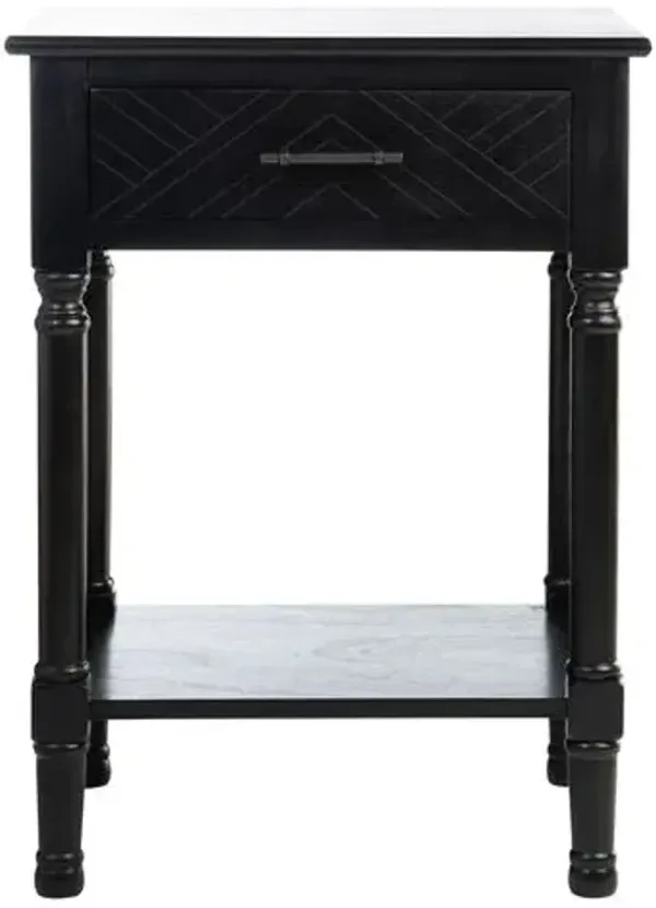 Genie 1-Drawer Accent Table - Black - 26H x 19W x 15.75D in