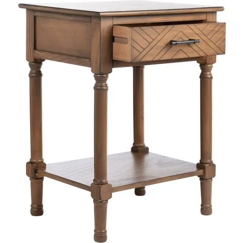 Genie 1-Drawer Accent Table - Brown - 26H x 19W x 15.75D in