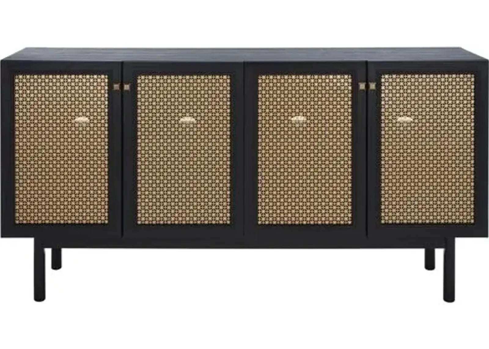 Brielle 4-Door Console/Media Stand - Black/Gold Mesh