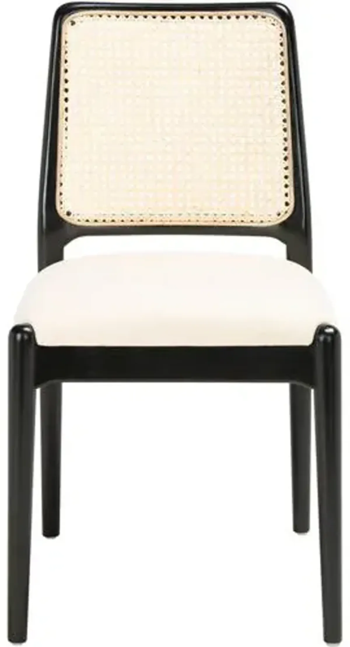 Set of 2 Opal Rattan Dining Chairs - Black/White