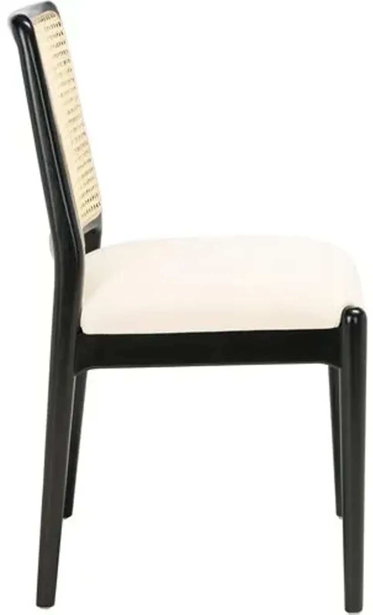 Set of 2 Opal Rattan Dining Chairs - Black/White