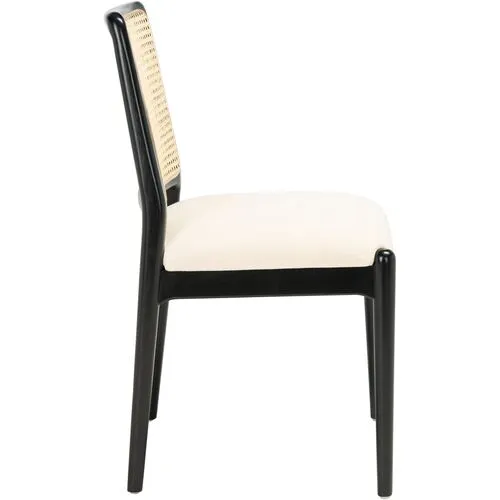 Set of 2 Opal Rattan Dining Chairs - Black/White