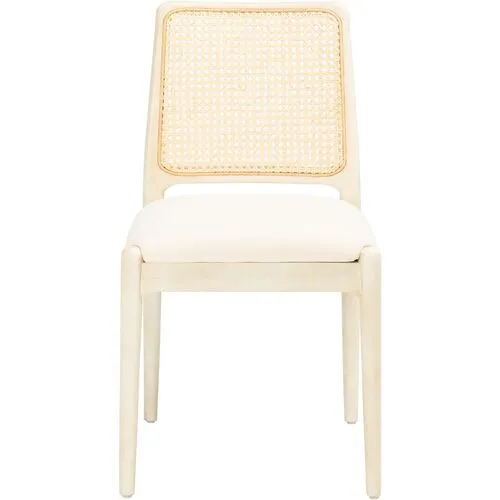 Set of 2 Opal Rattan Dining Chairs - White/White