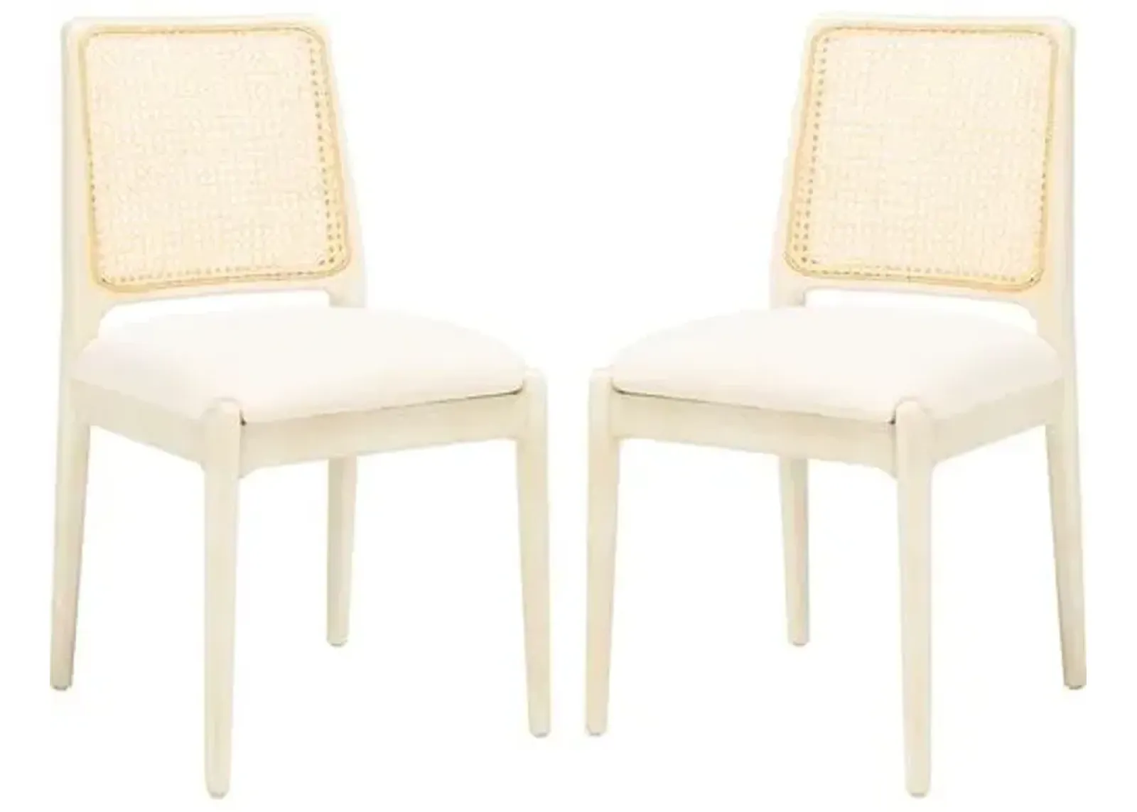 Set of 2 Opal Rattan Dining Chairs - White/White