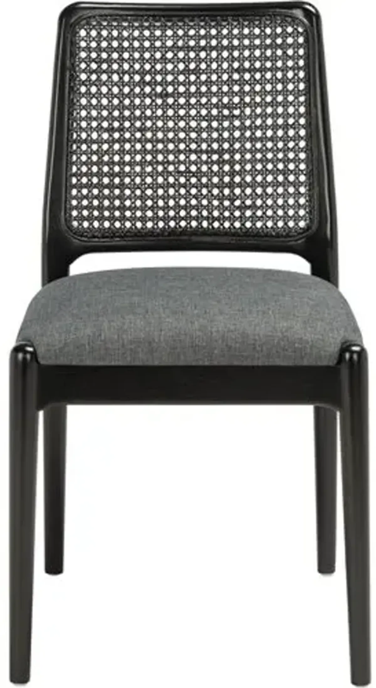 Set of 2 Opal Rattan Dining Chairs - Black/Gray