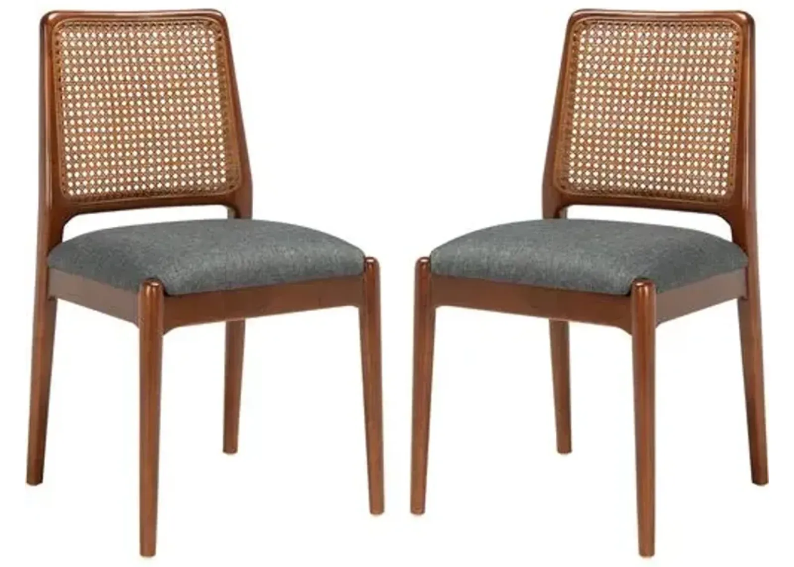 Set of 2 Opal Rattan Dining Chairs - Brown/Gray