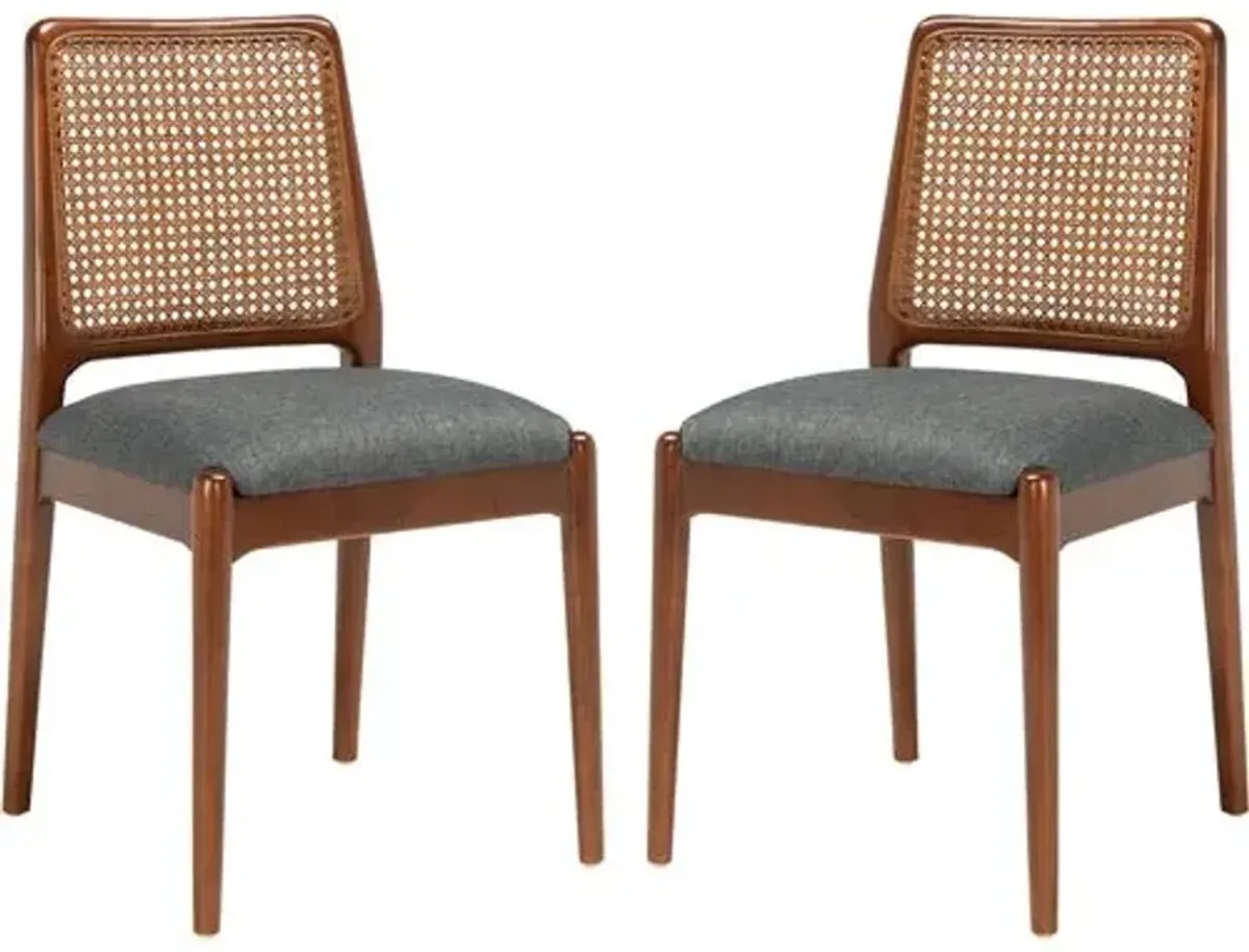 Set of 2 Opal Rattan Dining Chairs - Gray