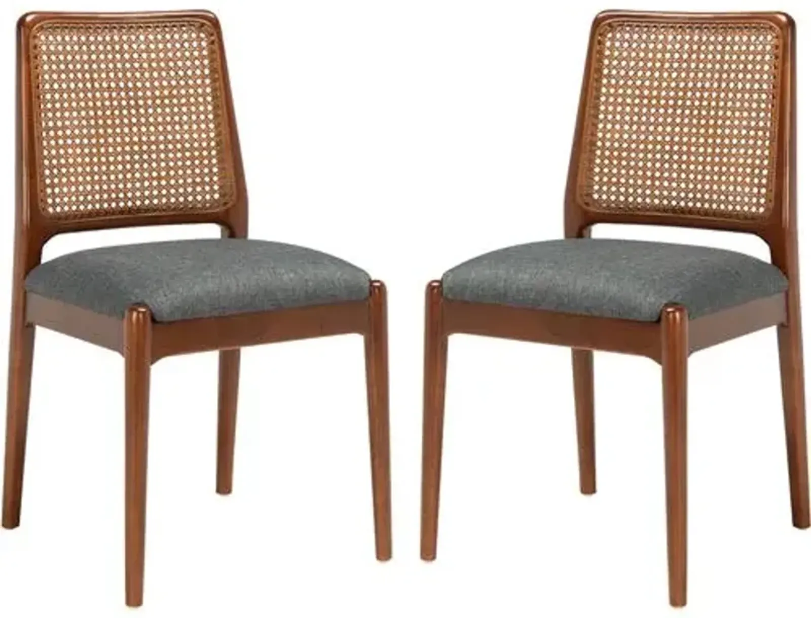 Set of 2 Opal Rattan Dining Chairs - Brown/Gray