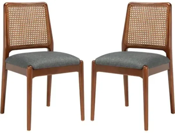 Set of 2 Opal Rattan Dining Chairs - Gray