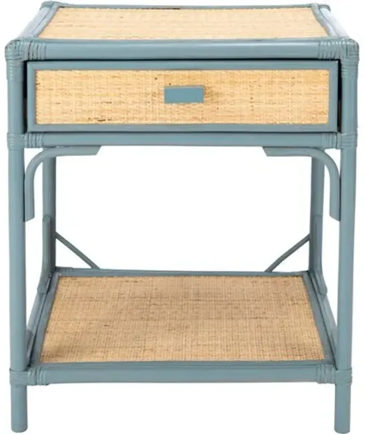 Laguna Rattan Nightstand - Blue Gray/Natural