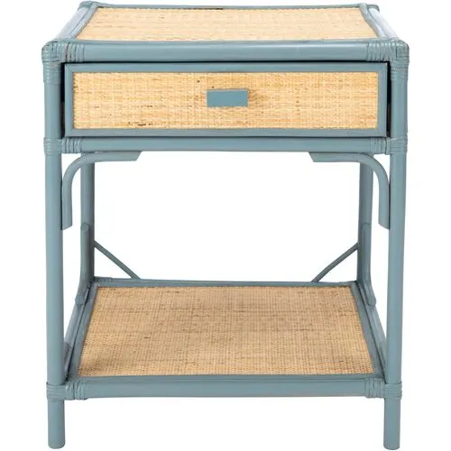 Laguna Rattan Nightstand - Blue Gray/Natural