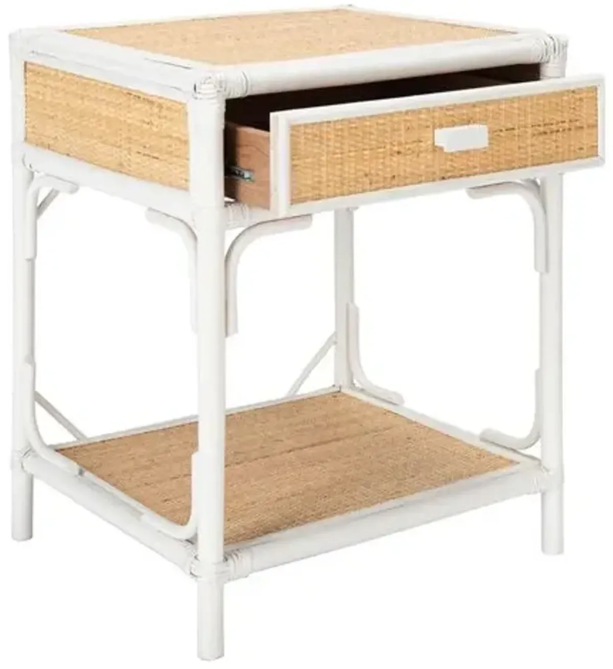 Laguna Rattan Nightstand - White/Natural