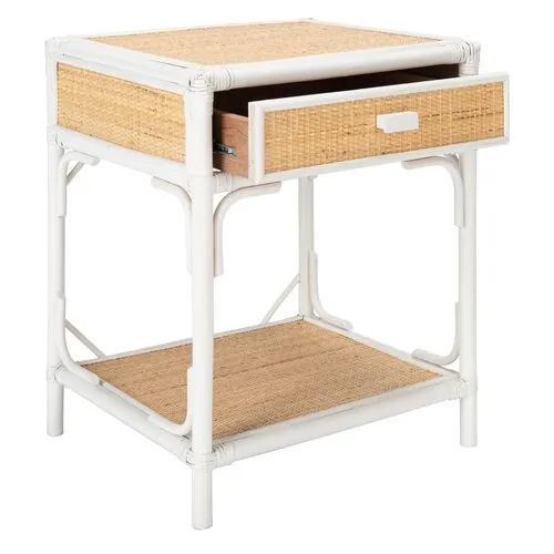 Laguna Rattan Nightstand - White/Natural