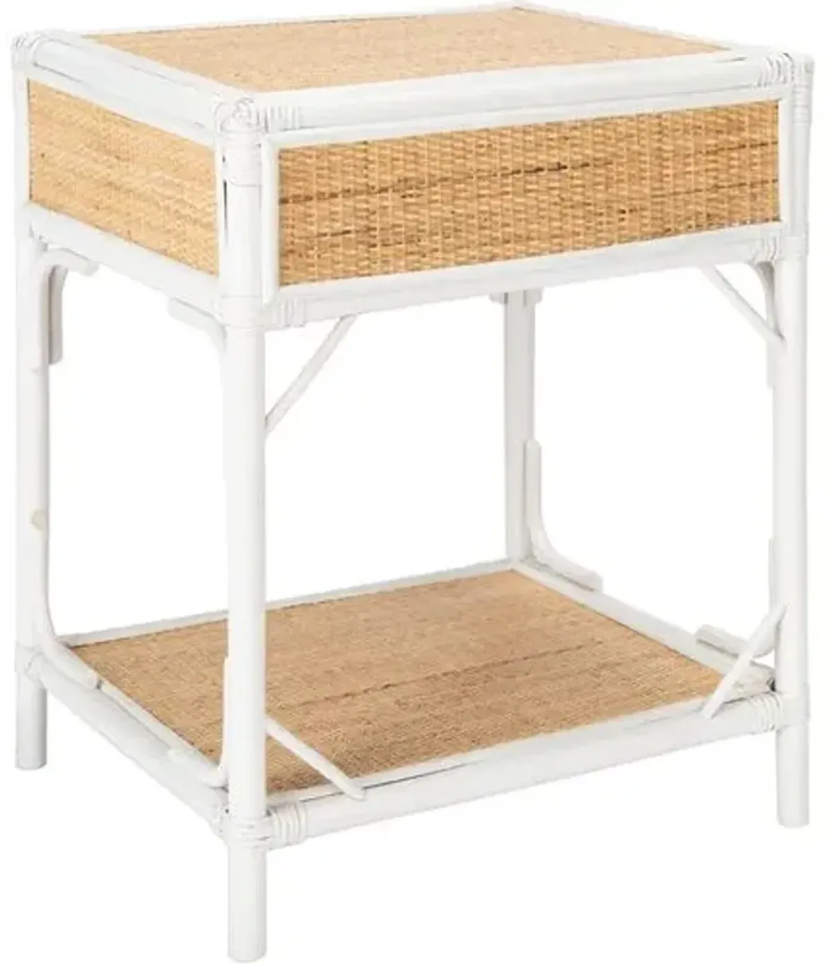 Laguna Rattan Nightstand - White/Natural