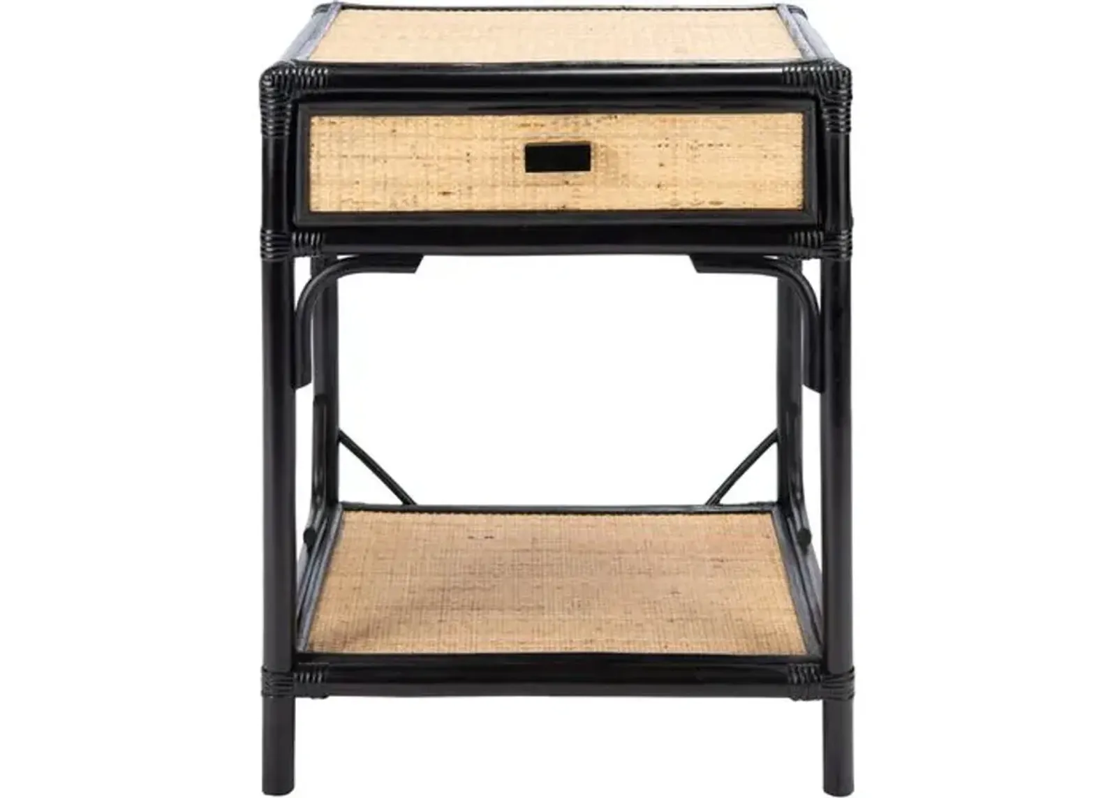 Laguna Rattan Nightstand - Black/Natural